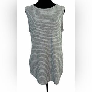 Athleta Breezy Striped Tank Top - Gray/Green, Size M, Perfect for Active Days
